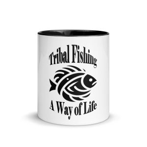 Mug à Intérieur Coloré Tribal Fishing